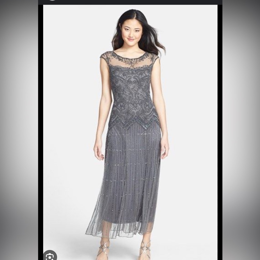 Pisarro Nights beaded illusion dress